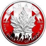 Canada PATRIOTIC CANADIAN MAPLE LEAF $5 Dollars 2019 Silver Coin 1 oz
